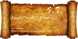 Igyártó Tina névjegykártya